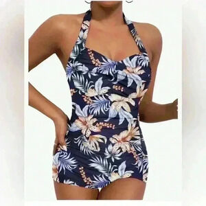 NWT Women’s Retro Tummy Control Swimsuit Size M medium one piece